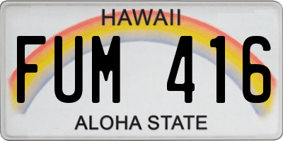 HI license plate FUM416