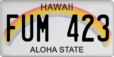 HI license plate FUM423