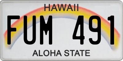 HI license plate FUM491