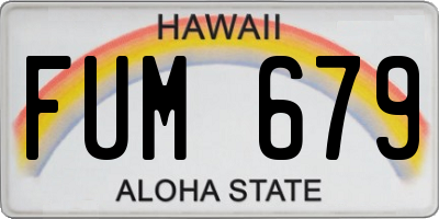 HI license plate FUM679