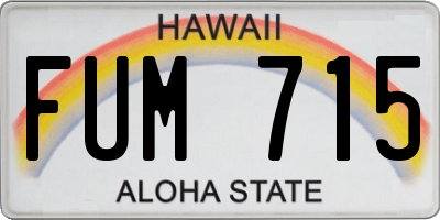 HI license plate FUM715
