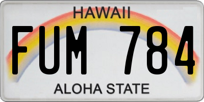 HI license plate FUM784