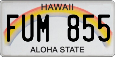 HI license plate FUM855