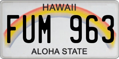 HI license plate FUM963