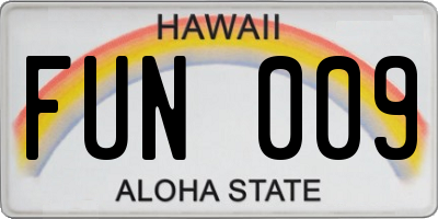 HI license plate FUN009