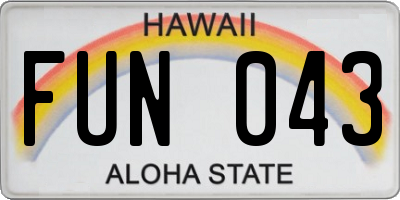 HI license plate FUN043