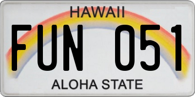 HI license plate FUN051