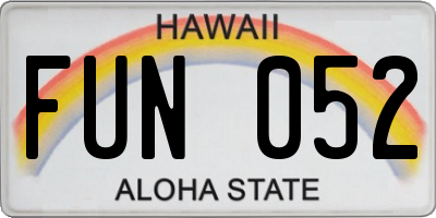 HI license plate FUN052