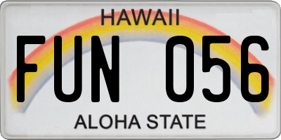 HI license plate FUN056