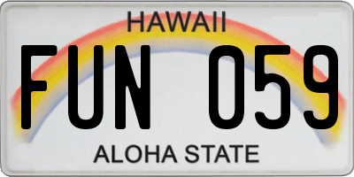 HI license plate FUN059