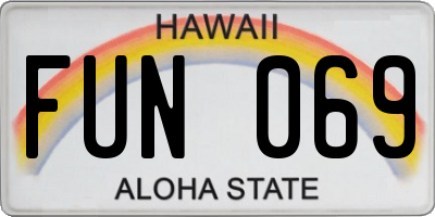 HI license plate FUN069