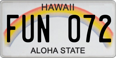HI license plate FUN072