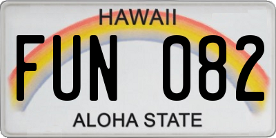 HI license plate FUN082