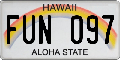 HI license plate FUN097