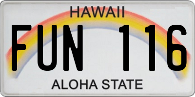 HI license plate FUN116