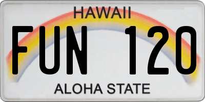 HI license plate FUN120