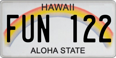 HI license plate FUN122