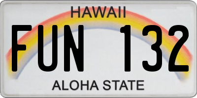 HI license plate FUN132