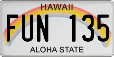 HI license plate FUN135