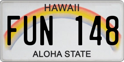 HI license plate FUN148