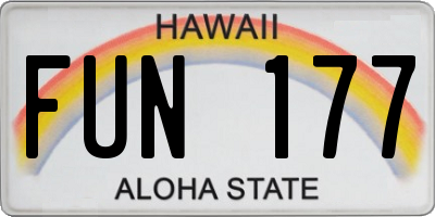 HI license plate FUN177
