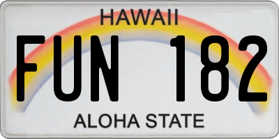 HI license plate FUN182