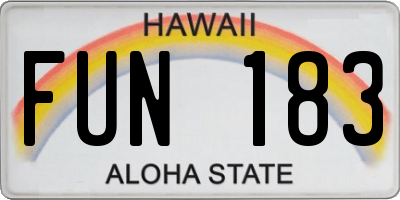 HI license plate FUN183