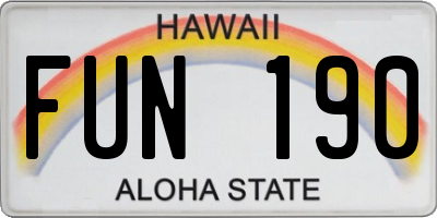 HI license plate FUN190