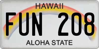 HI license plate FUN208