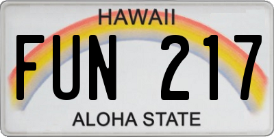 HI license plate FUN217