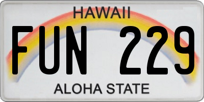HI license plate FUN229