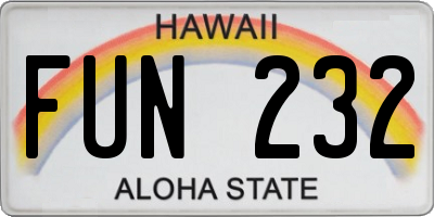 HI license plate FUN232