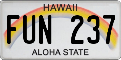 HI license plate FUN237