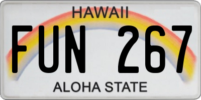 HI license plate FUN267