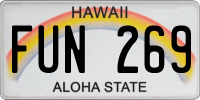 HI license plate FUN269
