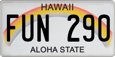 HI license plate FUN290