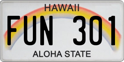 HI license plate FUN301