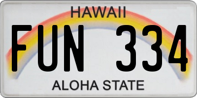 HI license plate FUN334