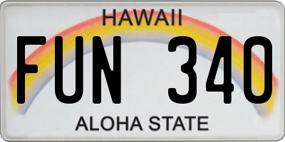 HI license plate FUN340