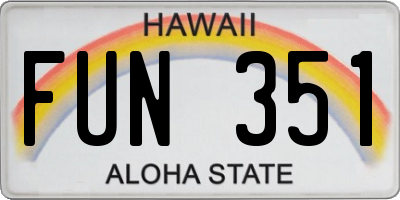 HI license plate FUN351