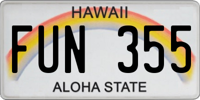 HI license plate FUN355