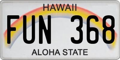HI license plate FUN368