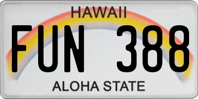 HI license plate FUN388