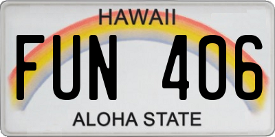 HI license plate FUN406