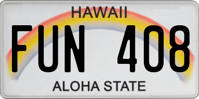 HI license plate FUN408