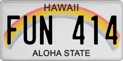 HI license plate FUN414