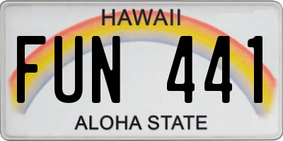 HI license plate FUN441
