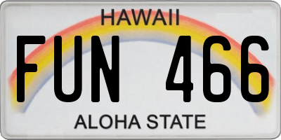 HI license plate FUN466