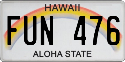 HI license plate FUN476