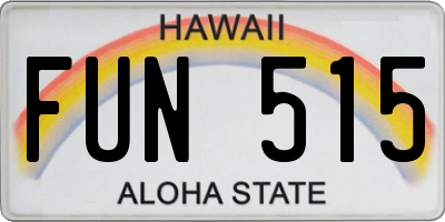 HI license plate FUN515